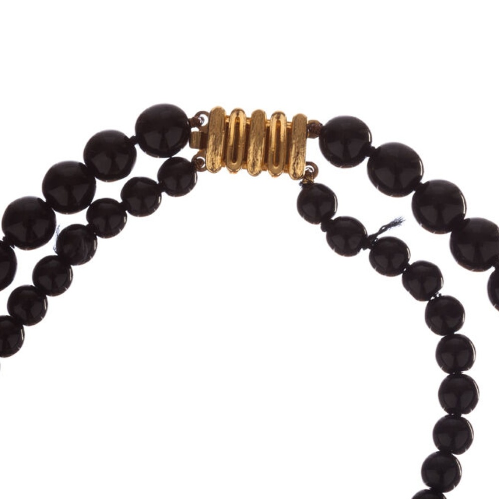 Balenciaga Black Enamel Flower Necklace - Picture 4 of 7